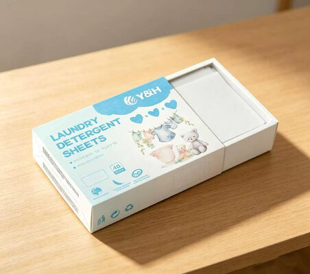 Biologisch afbreekbare Formula Eco-waslakens met aanpasbare geur en een formaat van 11*14 cm voor effectieve vlekverwijdering