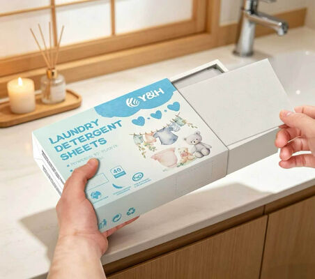 Milieuvriendelijke wasmiddelplaten met een superieure vlekverwijdering voor zwaar vervuilde kledingstukken met een afmeting van 11*14 cm