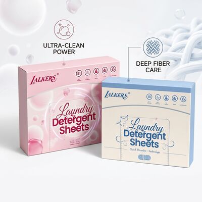 Plantgebaseerde wasmiddelplaten met een verpakking zonder afval en vooraf gemeten ecowasstrookjes