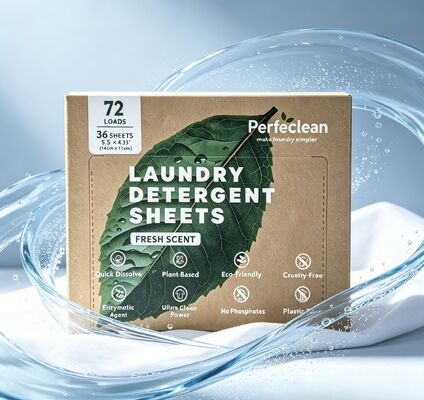 Duurzame wasmiddelen van plantaardige oorsprong - volledig biologisch afbreekbare ecowasstrookjes die plastic afval verminderen