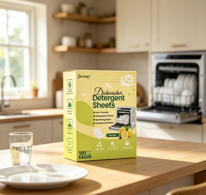 Composteerbare afwasplaten met plantaardige ingrediënten voor mousserend schoon afwasmiddel